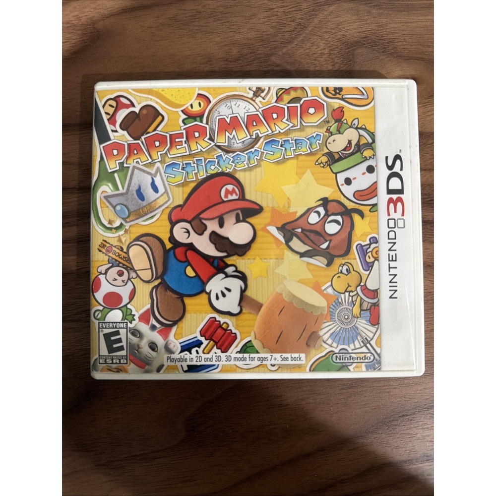 Nintendo Paper Mario Sticker Star 3DS One Size Multi Excellent CIB RPG Game